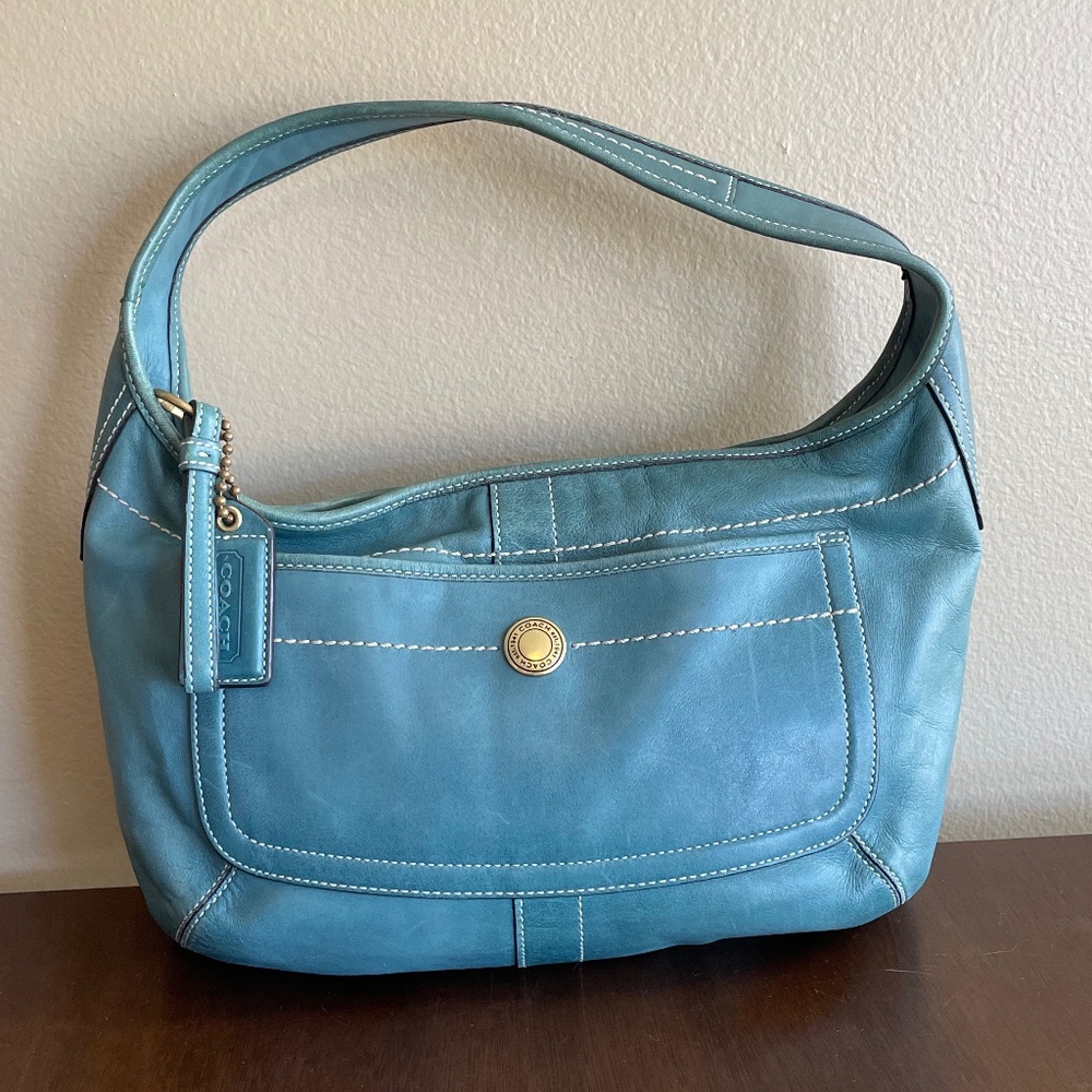 Coach Ergo Turquoise Leather Hobo Bag